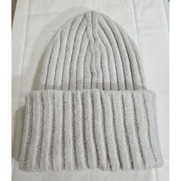 Maeve by Anthropologie Accessories - Maeve by Anthropologie Ribbed Knit Beanie Hat Light Beige